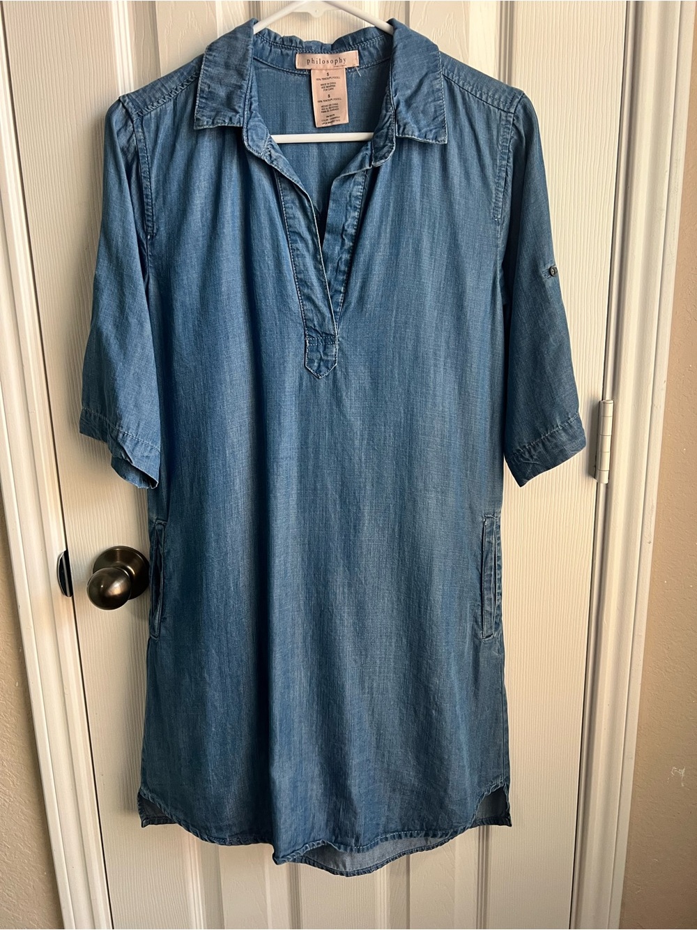 Philosophy Lightweight Denim Midi Shirt Dress